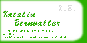 katalin bernvaller business card